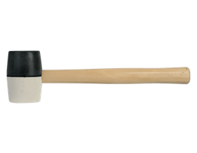 Obrazek Młotki miękkie, główka z czarnej i białej gumy, trzonek drewniany